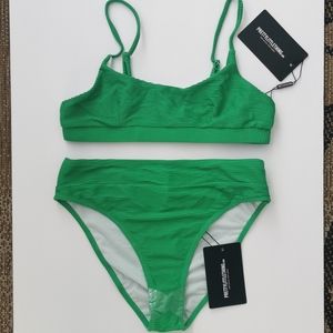 PLT Green Ribbed Bikini